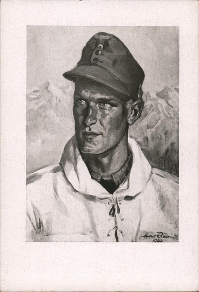 Alpine Troops Sodlier Portrait, Winter Uniform Nazi Germany