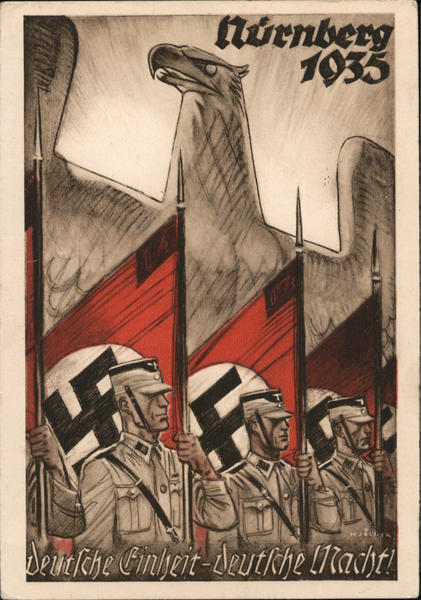 National Nazi Party Convention, Nuremberg, Nuernberg 1935, Swastika Flag, Eagl SA Men