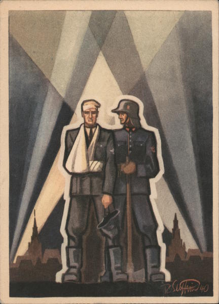 Day of the German Police 1941, Woudned Man, SS Soldier, Technical Emergency Assistance and Fire Fighters