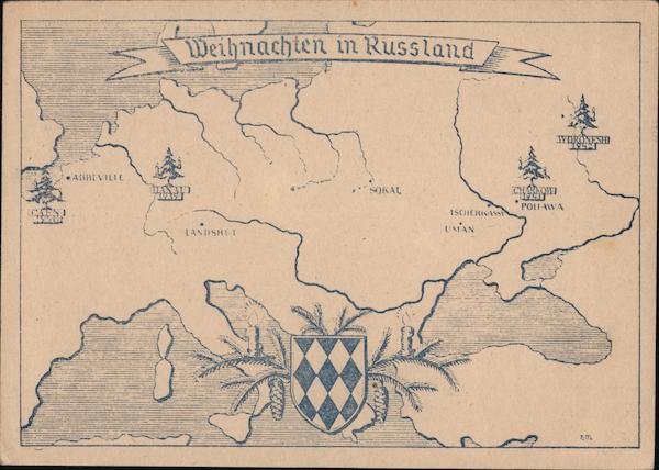 Feldpost Christmas in Russia, Eastern Front 1942, Map