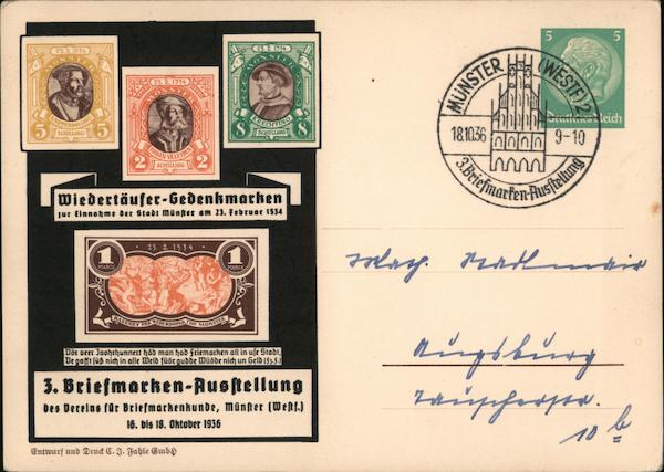 Anabaptists Stamps, 3rd convention for Stamp Collectors, Munster 1936