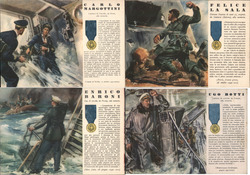 Set of 4: Italian Navy World War II Postcard Postcard Postcard