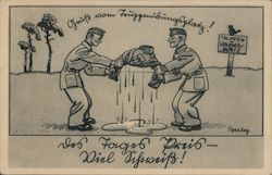 Comic: German Soldiers Drying Wet Uniform Postcard