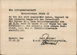 Nazi Postal from German Labor Front to Teaching Community Postcard