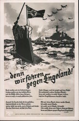 Nazi Ships: Going Against England Song Postcard Postcard
