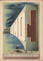 Fascist Italy Propganda Workers/Fighters Postcard