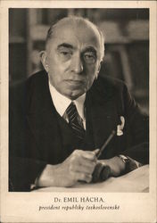 Dr. Emil Hácha 1939 Commemorative Postal Postcard