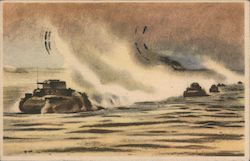 German Tanks in Africa Postcard