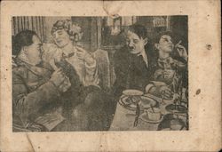 Hitler und Göring huren und prassen, aber der deutsche Soldat kommt an der Front in fremdem Lande um. Postcard