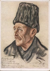 German Race Propaganda, Peasant Man, Folk Costume, The Great Journey Postcard