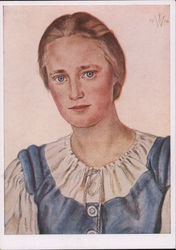 German Race Propaganda, East Prussian Peasant Daughter Postcard