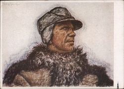 Farmer Johann Schick, The Great Journey, Fur Coat, Winter Gear Nazi Germany Postcard Postcard Postcard