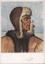 The Great Journey, Peasant Demke, Winter Clothing, Artist-Signed Postcard