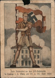 Zum Andenken an den HJ Aufmarsch in Landau i. d. Pfalz am 23. u. 24. Juni 1934 Postcard
