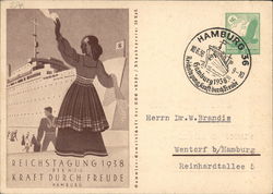 German Nazi Propaganda, Govt. Workers Travel Agency, Strength Through Joy Postcard