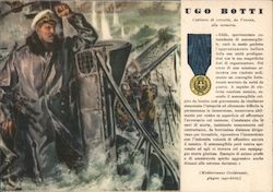 Italian WWII Navy Captain Botti, Medal of Gold, Submarine Captain Postcard