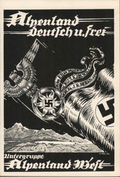 "Alpine Lands Are German and Free", SS Regiment Alpine West Postcard