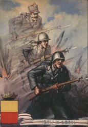 Italy WWII, 76th infantry Regiment, Rifles w Bayonets Postcard