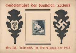 1938 Germany Nazi Propaganda, German Technology in Sudetenland Postcard