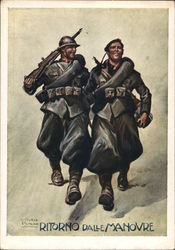 Italian WWII, Returning from Manoevers Postcard