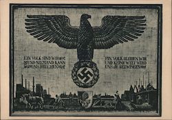 Germany WWII, Women's Calendar, Swastika, Industry, One People. Postcard