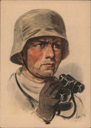 German WWII, Soldier Portrait, "The Group Leader (Sergeant) Postcard