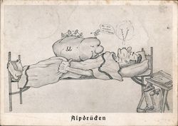 German WWII, "Nightmare Pressure", Potato on Soldier's Chest Postcard