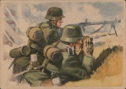 Germany WWII, "The Machine Gun Is Ready to Fire" Postcard
