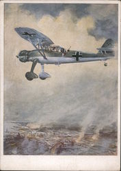 Germany WWII, Observation Plane, Luftwaffe, Henschel He 126 Postcard