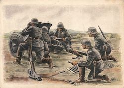 Germany WWII, Anti-Tank Artillery w Crew Postcard