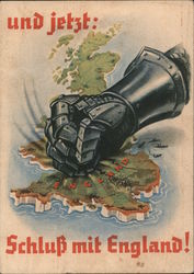 Germany WWII Propanganda, "And now, an End to England!" Eiserne Faust Iron Fist Postcard