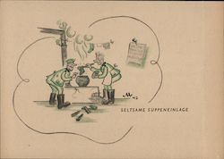 Germany WWII, Military Humor "Surprise Ingredient in the Soup" Postcard
