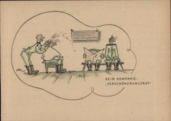 Germany WWII, Military Humor, "At the Company's Beautification Office" Postcard