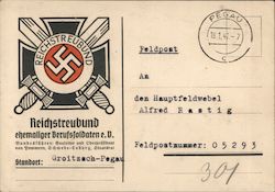 Germany Propaganda, "Loyalty Federaion of Former Professional Soldiers" Postcard