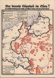 German WWII Propaganda, "Who Needs Security in the East?" , Map, USSR Poland Postcard