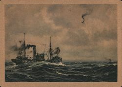 Germany WWII, Navy, Enemy Airplane Shot Down Off Coast of Germany Postcard