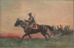 Japan WWII, Japanese Cavalry at Gallop Postcard