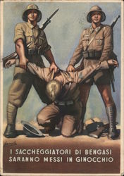 Italy WWII, The Sackers of Beghasi Will Be Borught to Their Knees Postcard