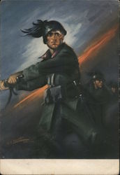 Ode to Bersaglieri Troops by Benito Mussolini Postcard