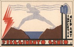 Art Deco 5th Genio Regiment - Banne/Trieste Postcard