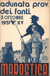 Provincial meeting of the infantrymen in Marostica 3 October 1937 Postcard