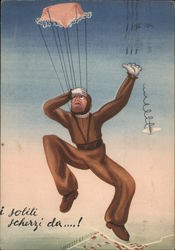 Usual Paratrooper Pranks Postcard