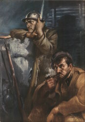 soldiers in the trench Postcard