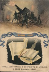 School of Officer Pupils of Complementary Artillery of the Pesaro Army Corps Postcard