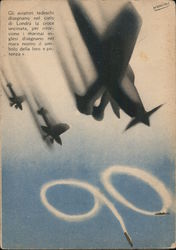 Military symbols drawn in the sky by German aviators and in the sea by British sailors Postcard