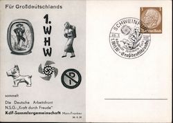  For the Greater German Workers Front, Strength Through Joy Movement Postcard