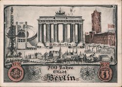 700th Anniversary of the City of Berlin, Brandenburg Gate Postcard