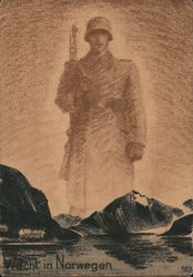 "The Watch in Norway", Soldier over Fjord Postcard