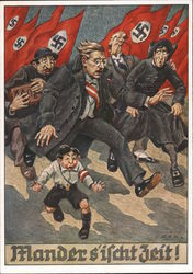 Propagdanda, Anti-Semitic, Bolshevik w Swastika, Austriaheviks Postcard