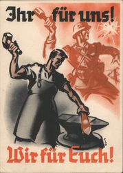 Blacksmith, Soldier, "You for us, and we for you!" Postcard